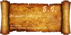 Blaser Izóra névjegykártya